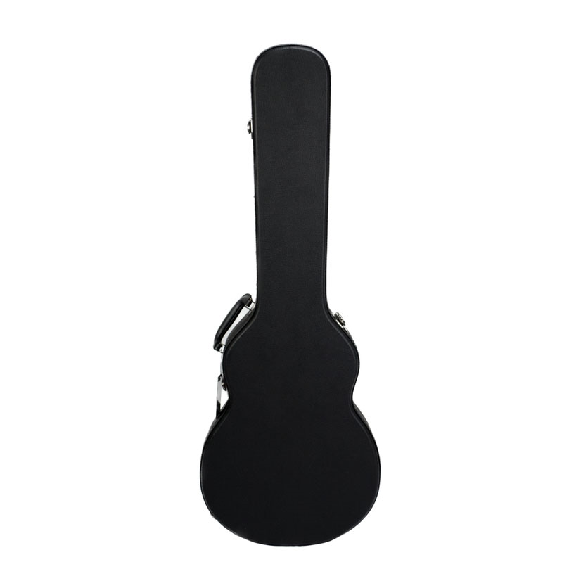 Mammoth Woody Series Les Paul guitar hardcase with padded interior and sturdy exterior for secure instrument protection.