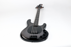 Ernie Ball Music Man Stingray Special 4H bass guitar with smoked chrome finish, showing the body and hardware details.