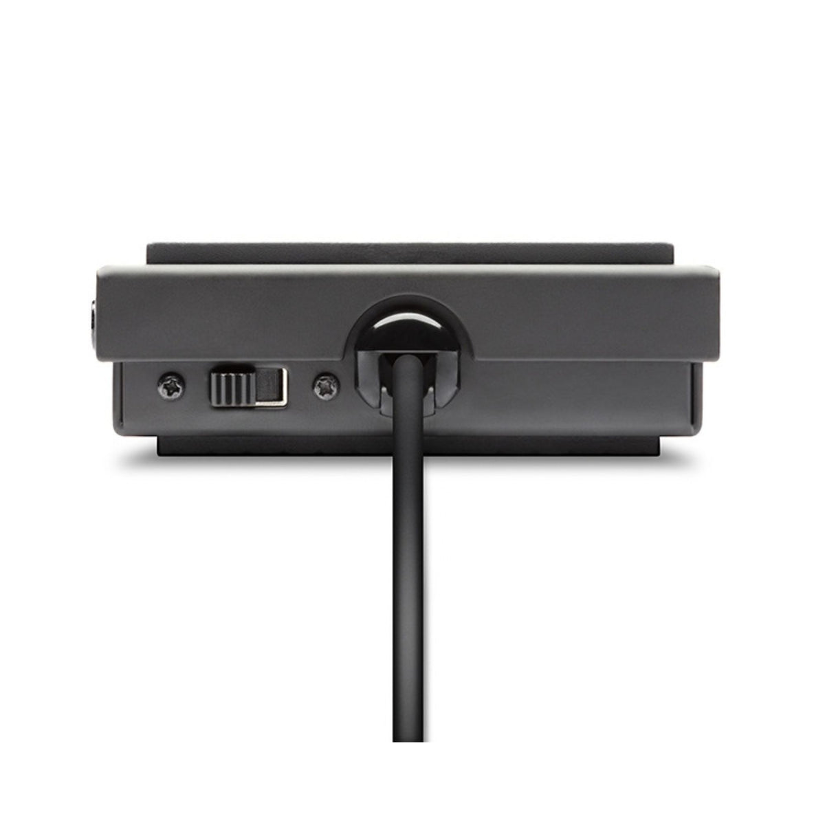 Alesis ASP1MKII Universal Sustain pedal for keyboards, showing a compact black guitar effects pedal with input and output jacks.