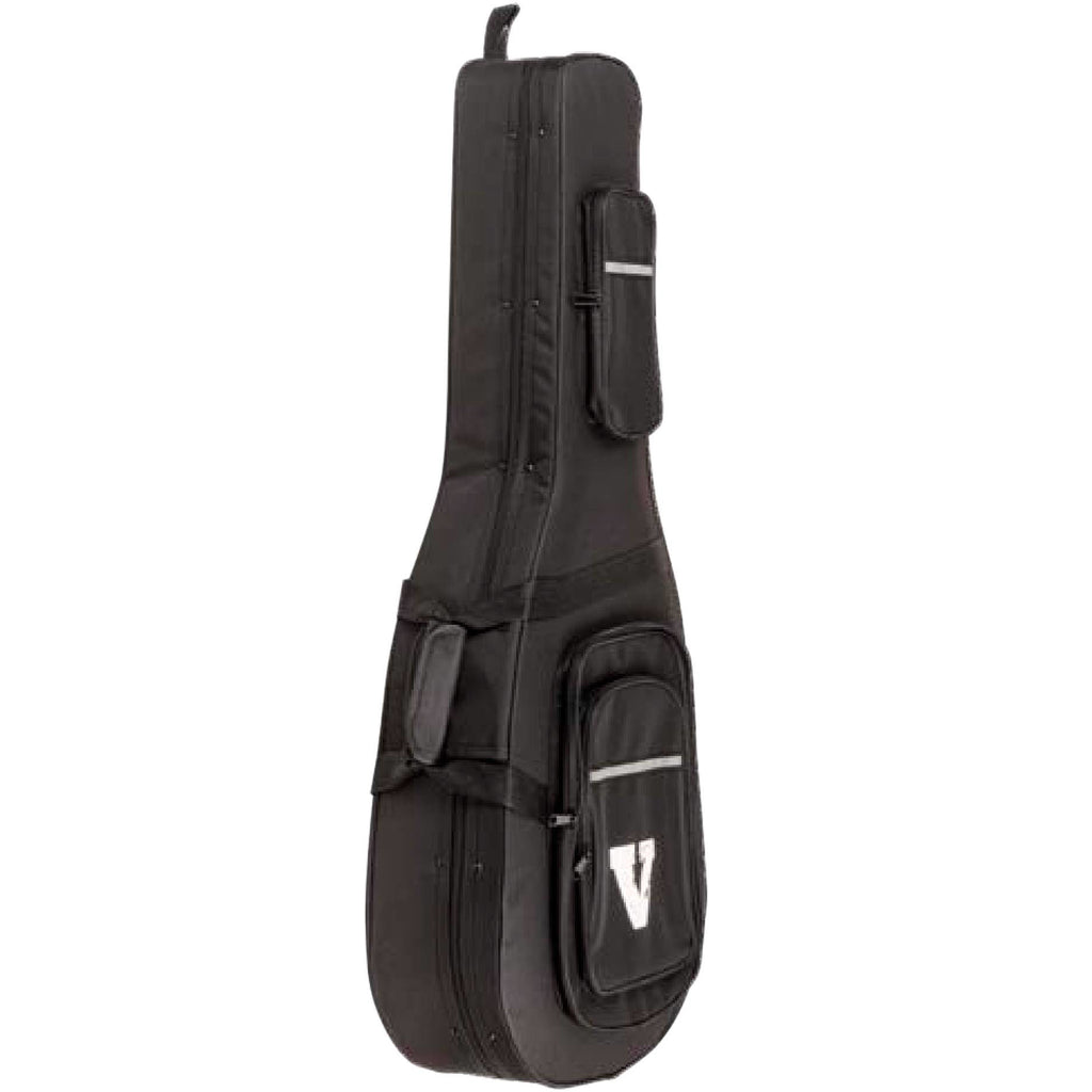 AMS V-Case Western Molded Deluxe Foam Acoustic Guitar Case showing padded interior and sturdy exterior for guitar protection.