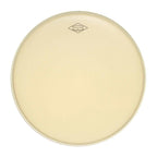 Aquarian MOTC-M16 vintage modern drum head with black and white design, featuring the Aquarian brand logo and textured surface.