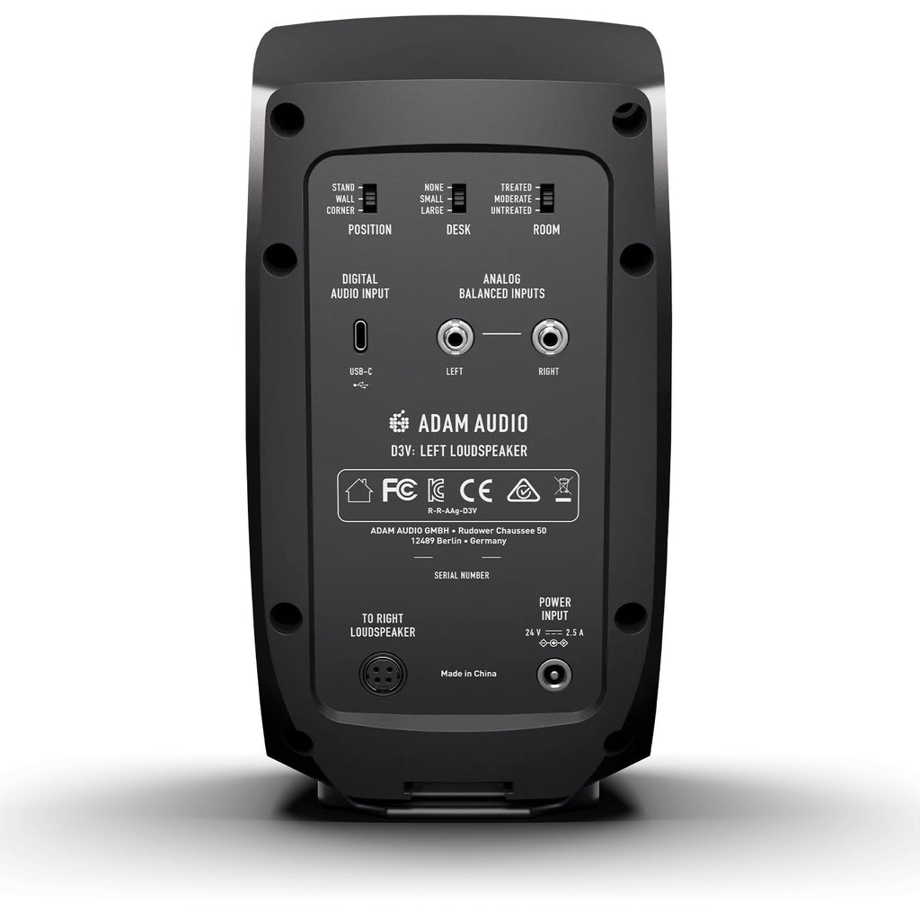 Adam Audio D3V Active Desktop Monitor System - Black
