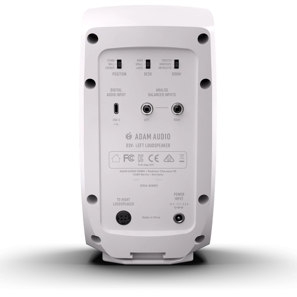 Adam Audio D3V Active Desktop Monitor System - White