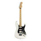 Fender Player Stratocaster Floyd Rose electric guitar with maple fretboard in polar white, featuring a sleek body and modern hardware.