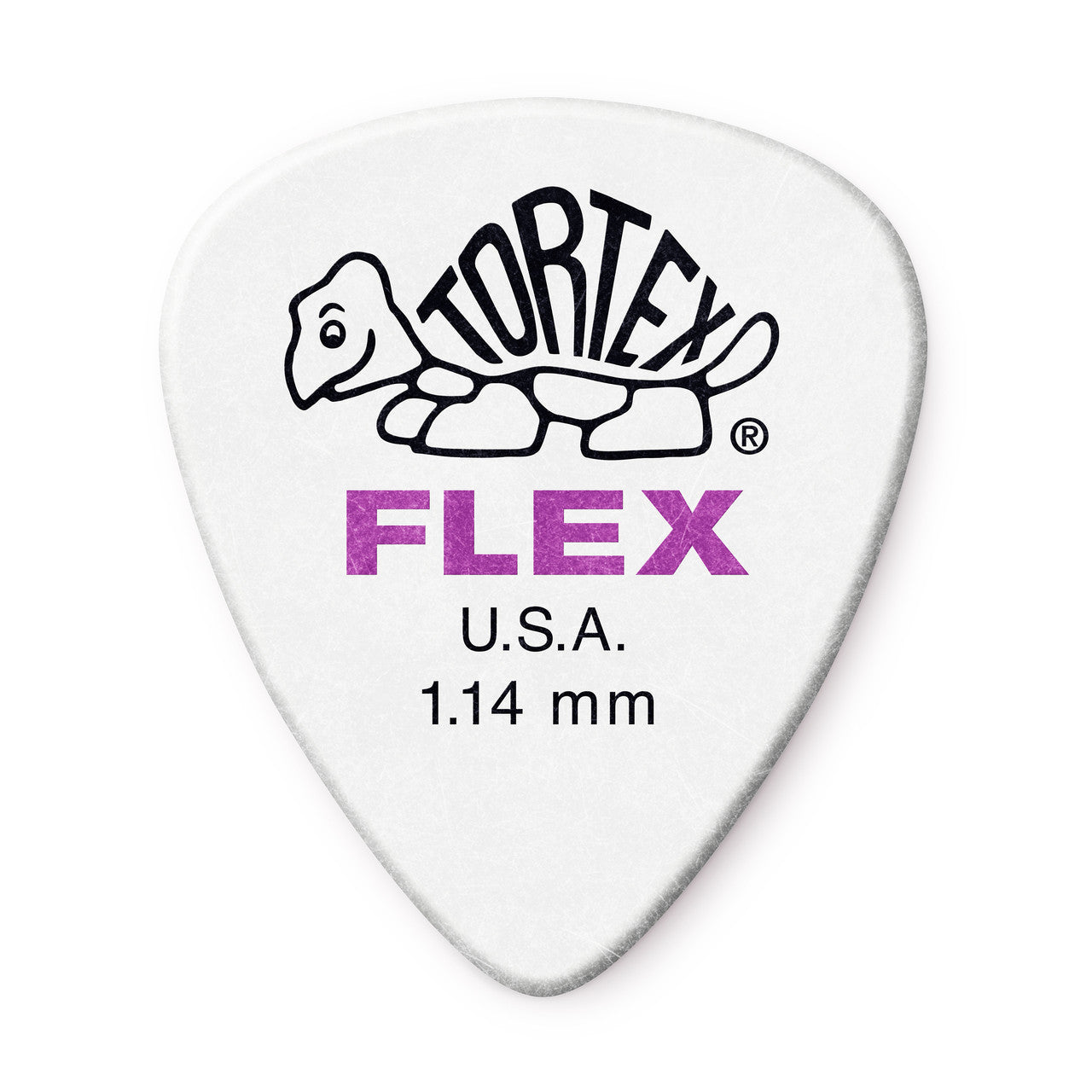 Dunlop Tortex Flex Standards 1.14mm guitar pick with textured surface, ideal for versatile strumming and picking.