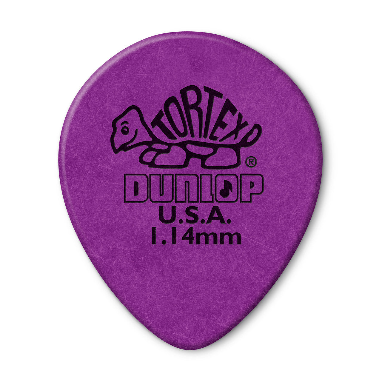 Dunlop Tortex Tear Drop Guitar Pick 1.14mm in orange, showing its tear drop shape and textured surface for strumming and picking.