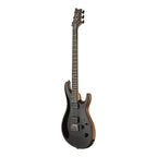 PRS Tekton electric guitar in slate blue finish with natural neck, shown from an angled side view.