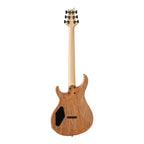 PRS Tekton electric guitar with Imperial Topaz finish, natural neck, showing the back of the guitar with detailed wood grain and hardware.