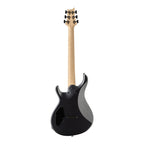 PRS Tekton electric guitar in black tourmaline finish with natural neck, shown from the back highlighting the guitar's body and neck detail.