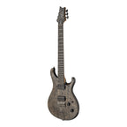 PRS Tekton SVN electric guitar in black tourmaline finish with natural neck, angled view showcasing sleek design and hardware details.