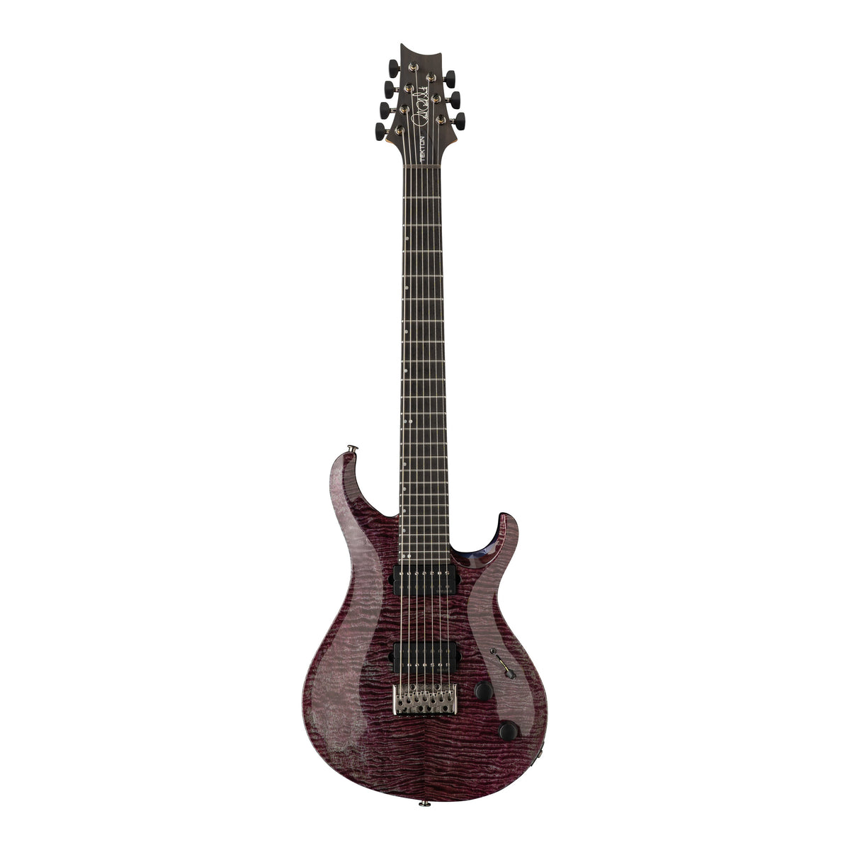 PRS Tekton SVN electric guitar in violet tourmaline finish with natural neck, showcasing the front view of this electric guitar.
