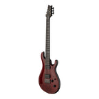 PRS Tekton SVN electric guitar in Bloodstone Red with black satin neck, showcasing its sleek body and stylish design.