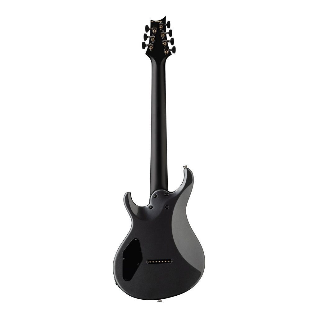 PRS Tekton SVN electric guitar in Bloodstone Red with black satin neck, shown from the back highlighting the guitar's sleek design and finish.