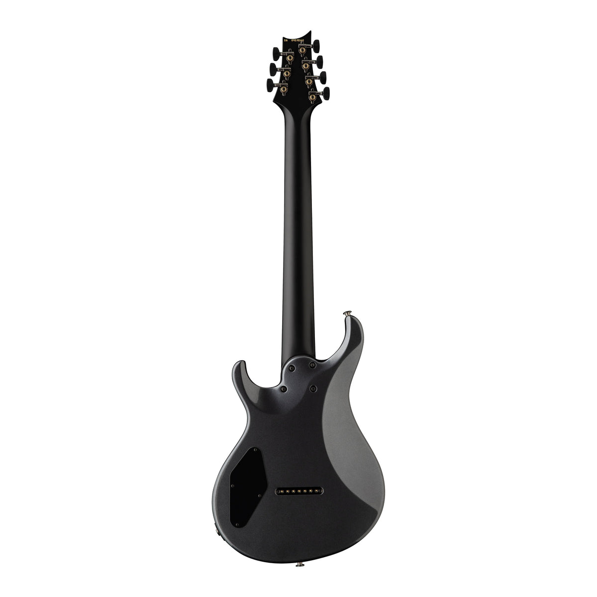 PRS Tekton SVN electric guitar in Bloodstone Red with black satin neck, shown from the back highlighting the guitar's sleek design and finish.