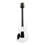 PRS Tekton Floyd Electric Guitar in white holoflake finish with black satin neck, showcasing its sleek body and modern design.