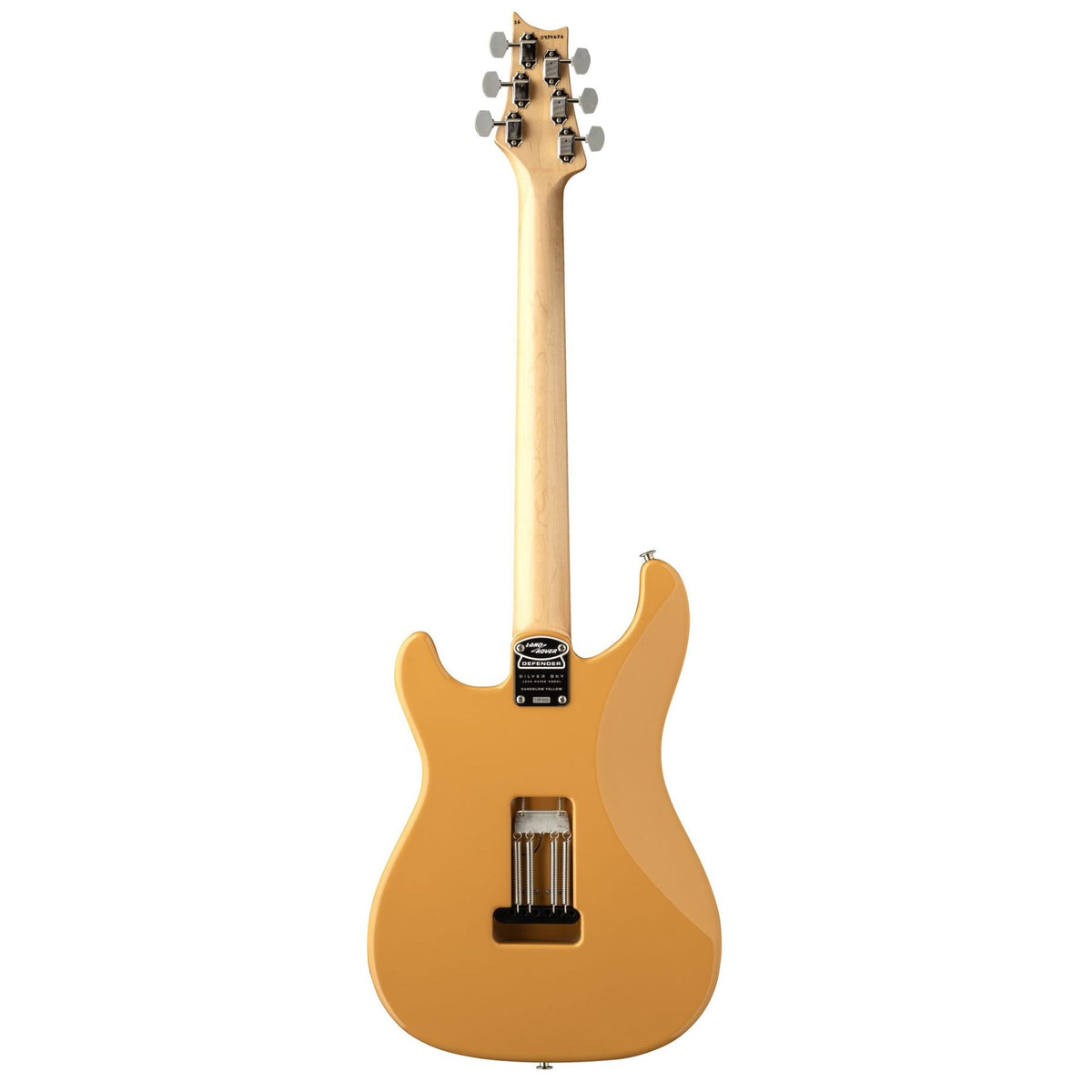 PRS Silver Sky Defender LTD electric guitar in Sandglow Yellow with a sleek body and rosewood fretboard, showcasing its classic design.