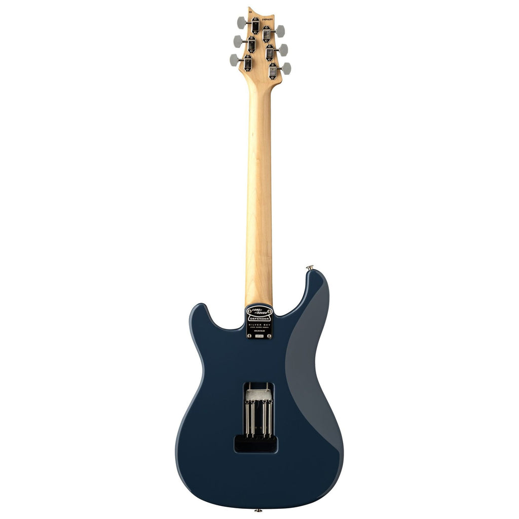 PRS Silver Sky Defender LTD electric guitar in Arles Blue with a sleek body and pickups, showcasing a stylish and modern design.