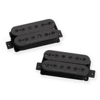 Seymour Duncan Mark Holcomb Alpha & Omega guitar pickups in black, shown installed on electric guitar with close-up view.