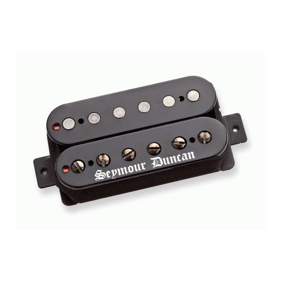 Seymour Duncan Black Winter Humbucker Bridge pickup in black, showcasing its sleek design and dual-coil structure.