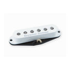 Seymour Duncan SSL-1L Vintage Staggered Strat RWRP pickups installed on a guitar, showcasing the classic single-coil design and vintage style.