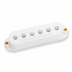 White Seymour Duncan STK-S6 Custom Stack Plus single coil guitar pickup with coil split switch, shown in a close-up image.