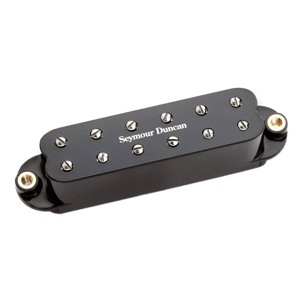 Black Seymour Duncan SJBJ-1B Jr Humbucker pickup for Stratocaster guitar, shown with mounting hardware and wiring.