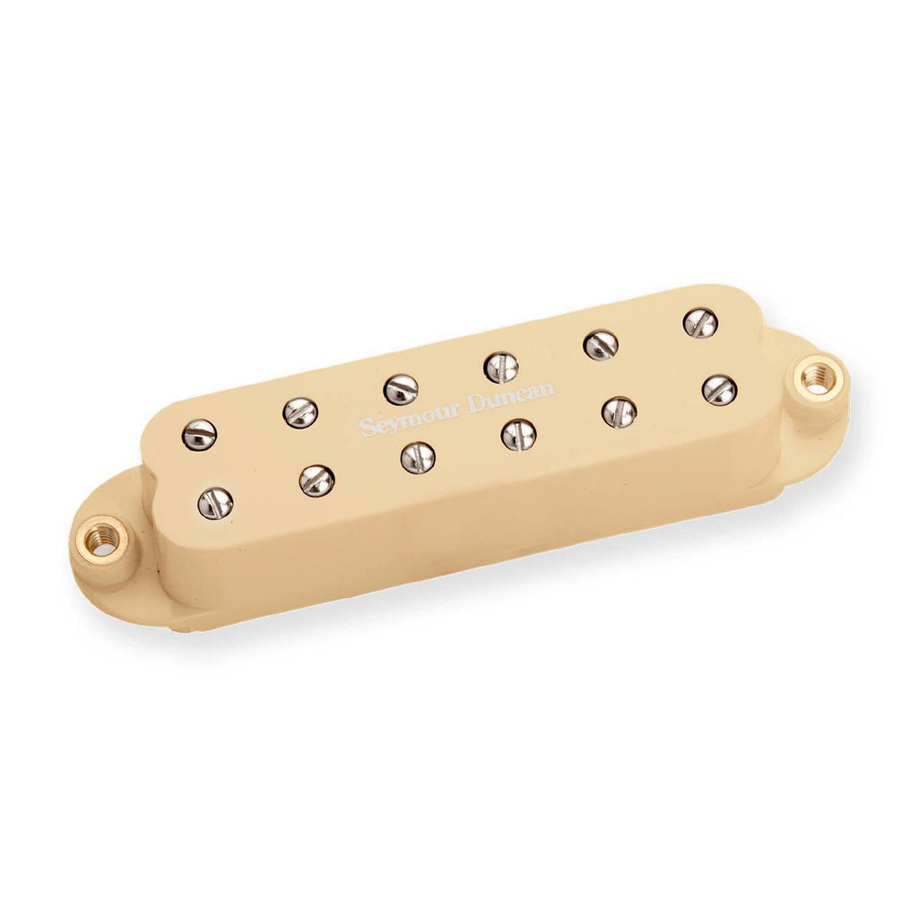 Seymour Duncan Little 59 Strat pickup in cream, close-up of the single-coil guitar pickup with mounting hardware.