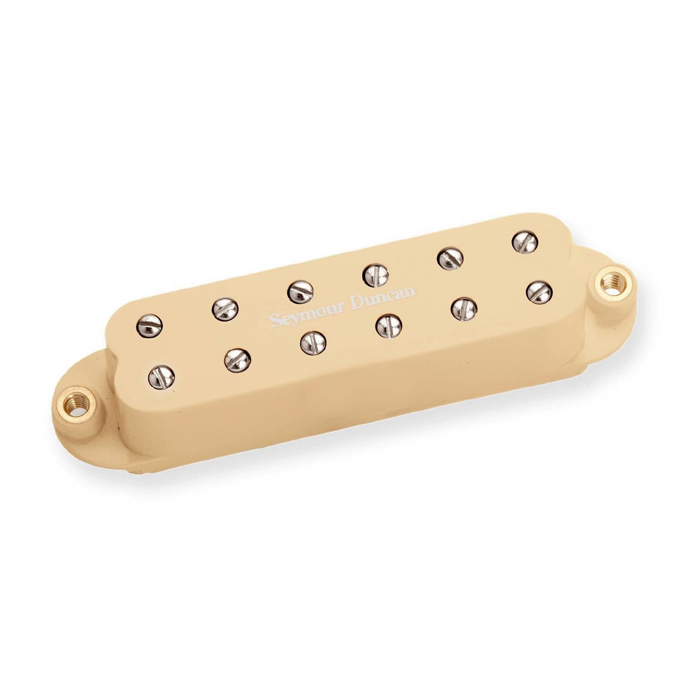 Seymour Duncan Little 59 Strat pickup in cream, close-up of the single-coil guitar pickup with mounting hardware.