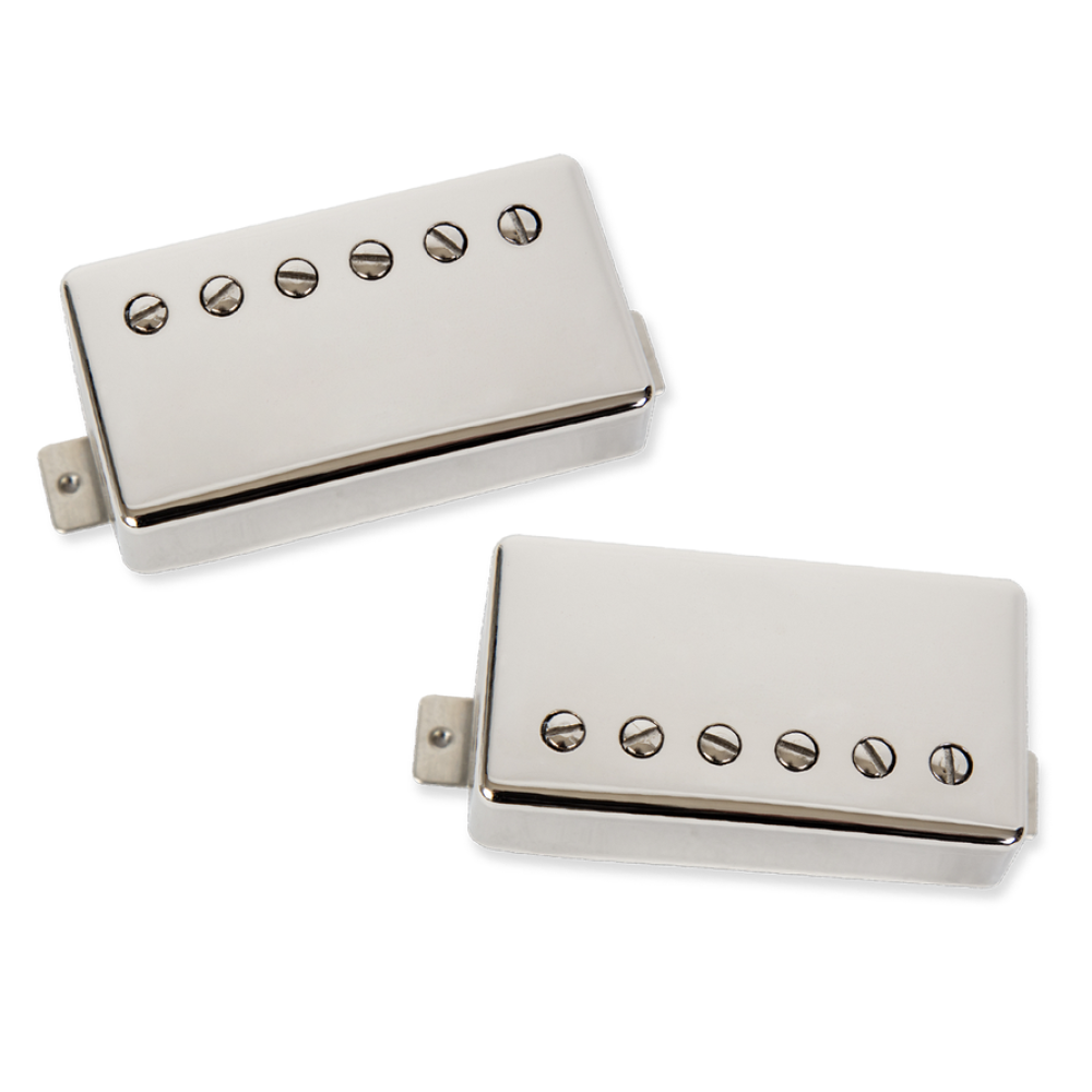 Seymour Duncan Joe Bonamassa The Blonde Dot Humbucker Pickup Set for electric guitars, shown with mounting hardware and wiring.