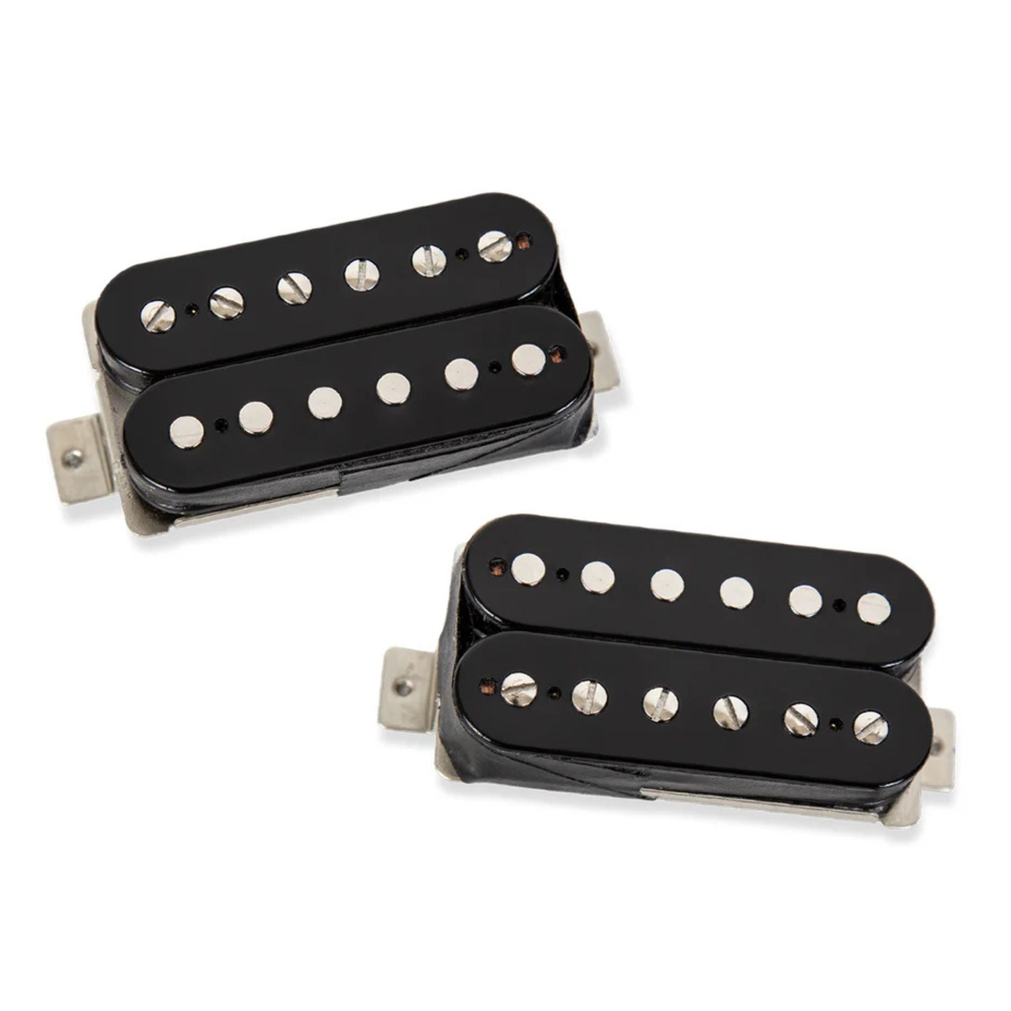 Black Seymour Duncan Slash 3.0 humbucker pickup set with chrome covers, designed for electric guitars.