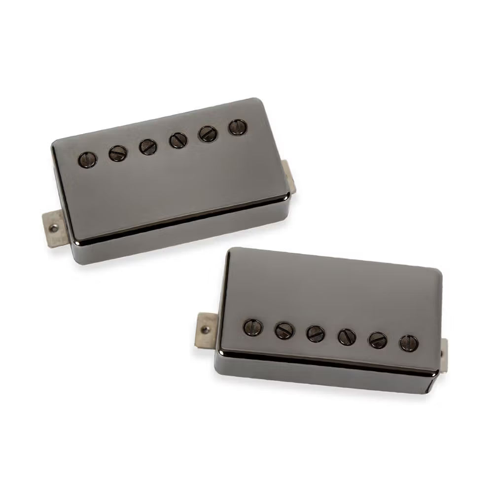 Seymour Duncan LLT Slash 3.0 humbucker pickup set in black nickel finish, showing two mounted guitar pickups with detailed wiring.