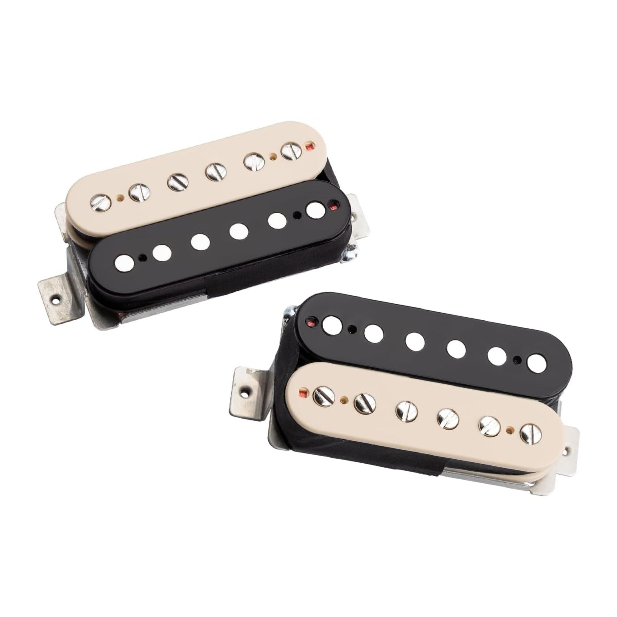 Seymour Duncan 50th Anniversary JB/Jazz Humbucker Pickup Set in zebra finish, featuring dual humbuckers for electric guitar.