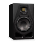 Adam Audio A7V 7-inch 2-way nearfield studio monitor speaker, single, with sleek black design and detailed speaker components.