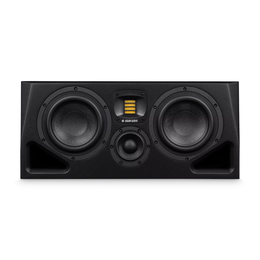 ADAM Audio A77H studio monitor speaker with dual 7-inch woofers and 3-way design for nearfield and midfield audio monitoring.