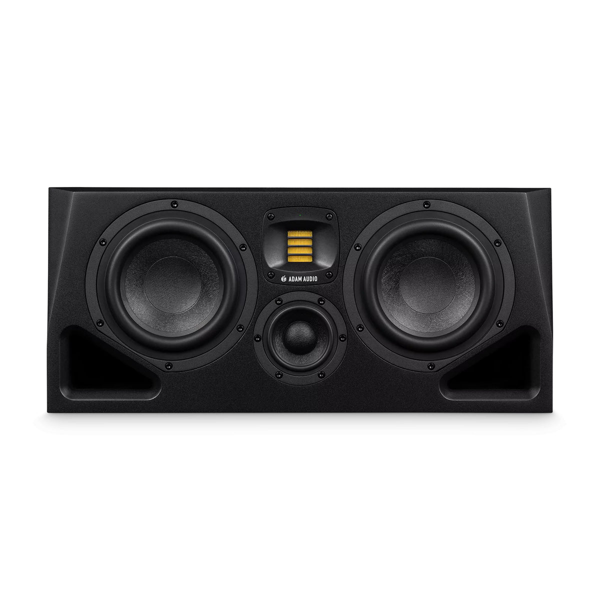 ADAM Audio A77H studio monitor speaker with dual 7-inch woofers and 3-way design for nearfield and midfield audio monitoring.