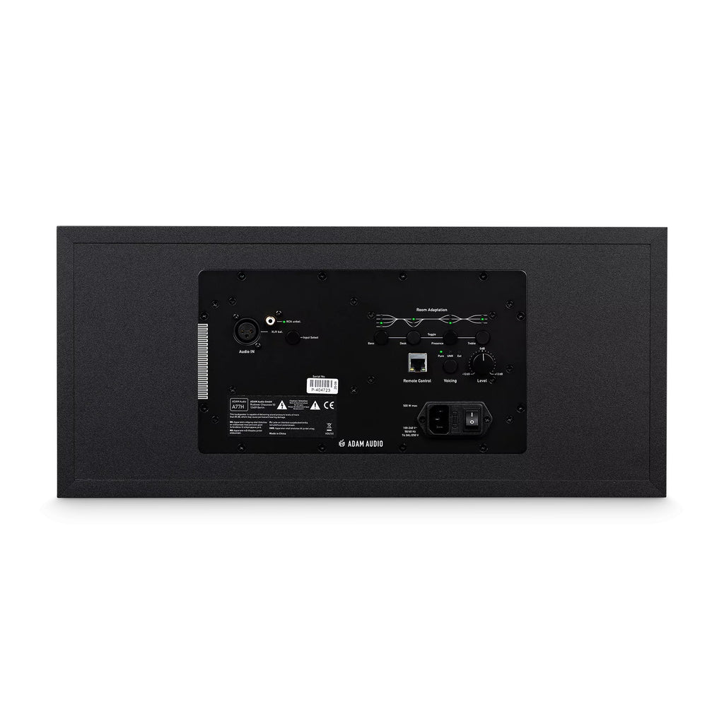 ADAM Audio A77H 2x7 inch 3-way studio monitor speaker for nearfield or midfield audio mixing, shown from front angle.