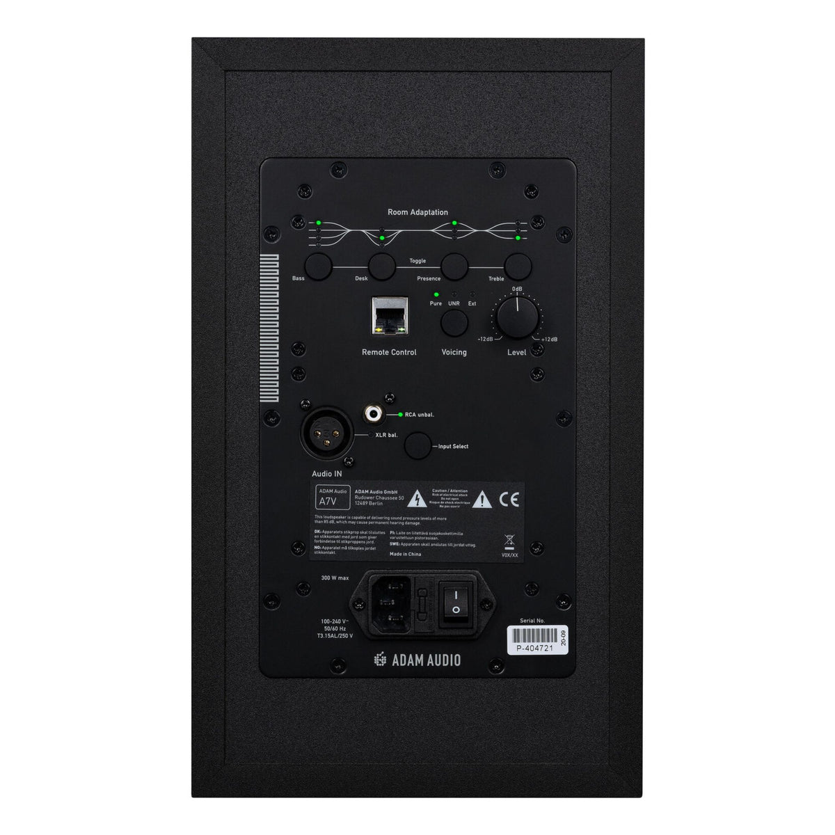 Adam Audio A7V white nearfield studio monitor with 7-inch woofer, 2-way design, perfect for professional audio mixing.