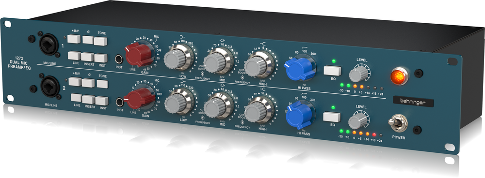 BEHRINGER 1273 2 CHANNEL MIC PREAMP AND EQ