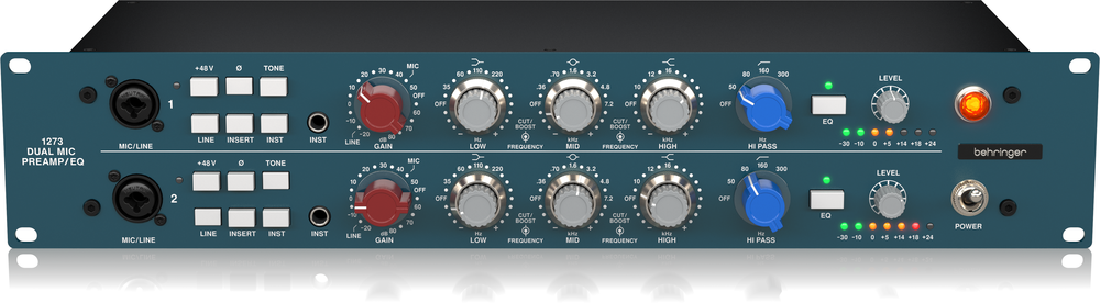BEHRINGER 1273 2 CHANNEL MIC PREAMP AND EQ