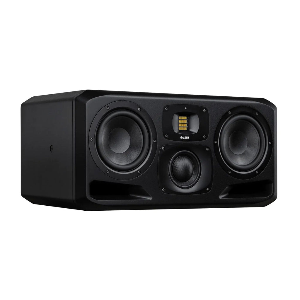Adam Audio S3H 2x7 inch 3-way nearfield studio monitor speaker showing the front grille and controls.