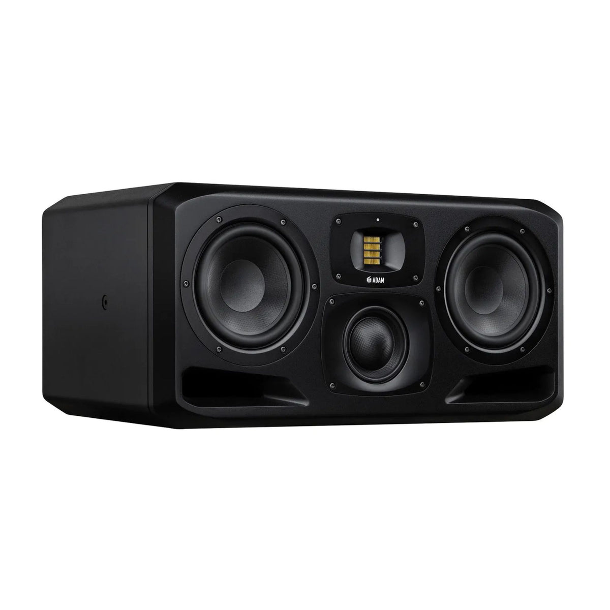 Adam Audio S3H 2x7 inch 3-way nearfield studio monitor speaker showing the front grille and controls.