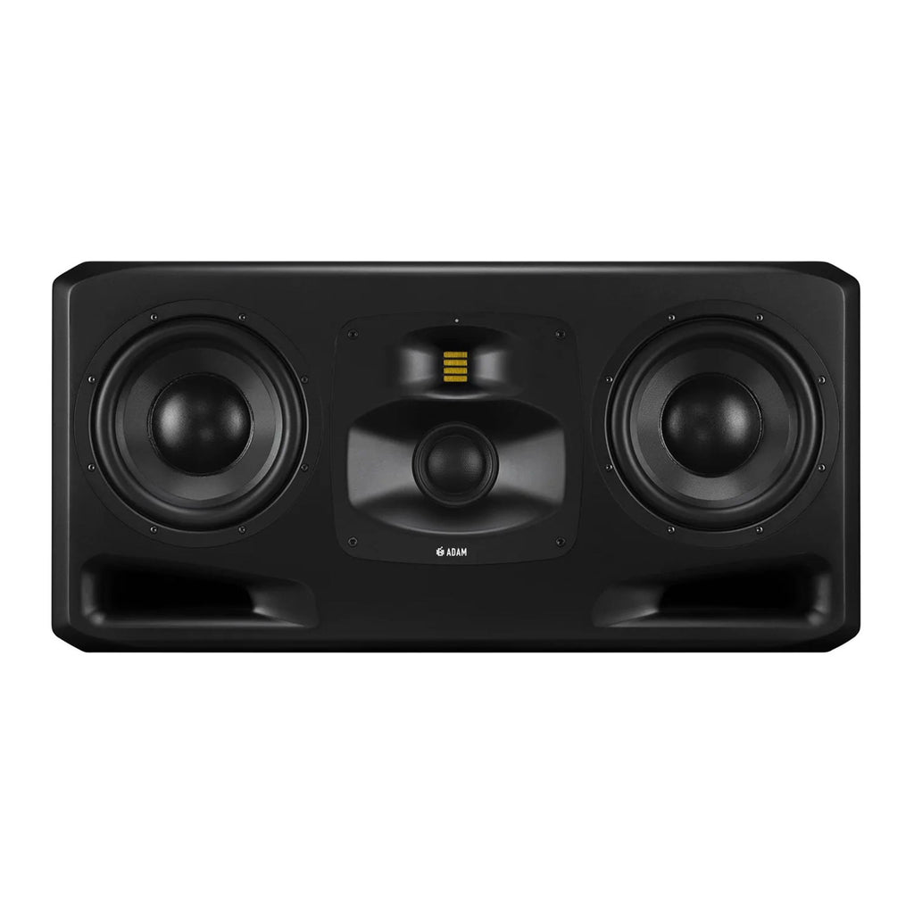 ADAM Audio S5H Midfield/Main Studio Monitors with two 10.5-inch woofers and three-way speaker system.