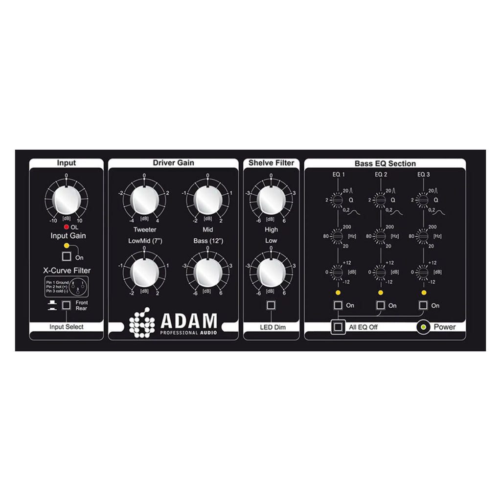 ADAM Audio S6X main studio monitor system with two 12-inch woofers for accurate sound reproduction.