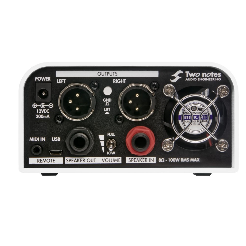 Two Notes Torpedo Captor X guitar amplifier reactive load box and IR loader, 8 Ohm, with control panel and connection ports.