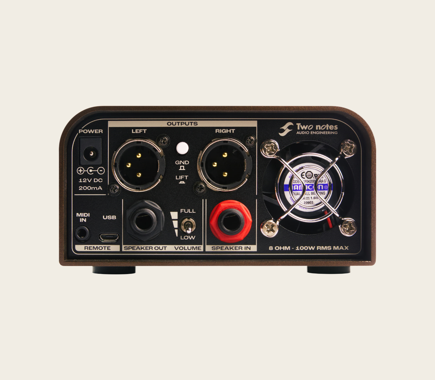 Two Notes Torpedo Captor X8 SE effects pedal with control knobs and input/output jacks, used for guitar tone shaping.