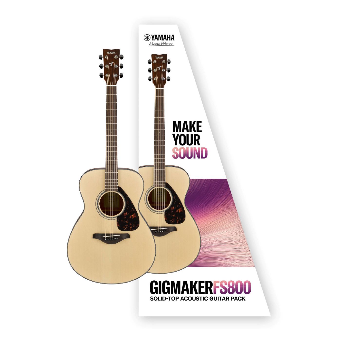 Yamaha GIGMAKERFS800 Concert Solid-Top Acoustic Guitar Pack In Natural