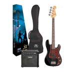 SX Essex & Laney 3/4 Bass Guitar Pack in Black (VEP34B Bass & Laney Bass Amp)