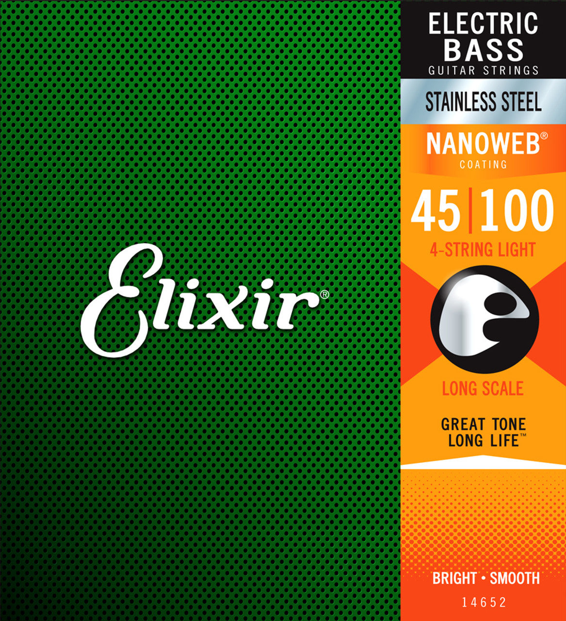 Elixir 14652 Nanoweb Light 45-100 Stainless-Steel Bass Strings