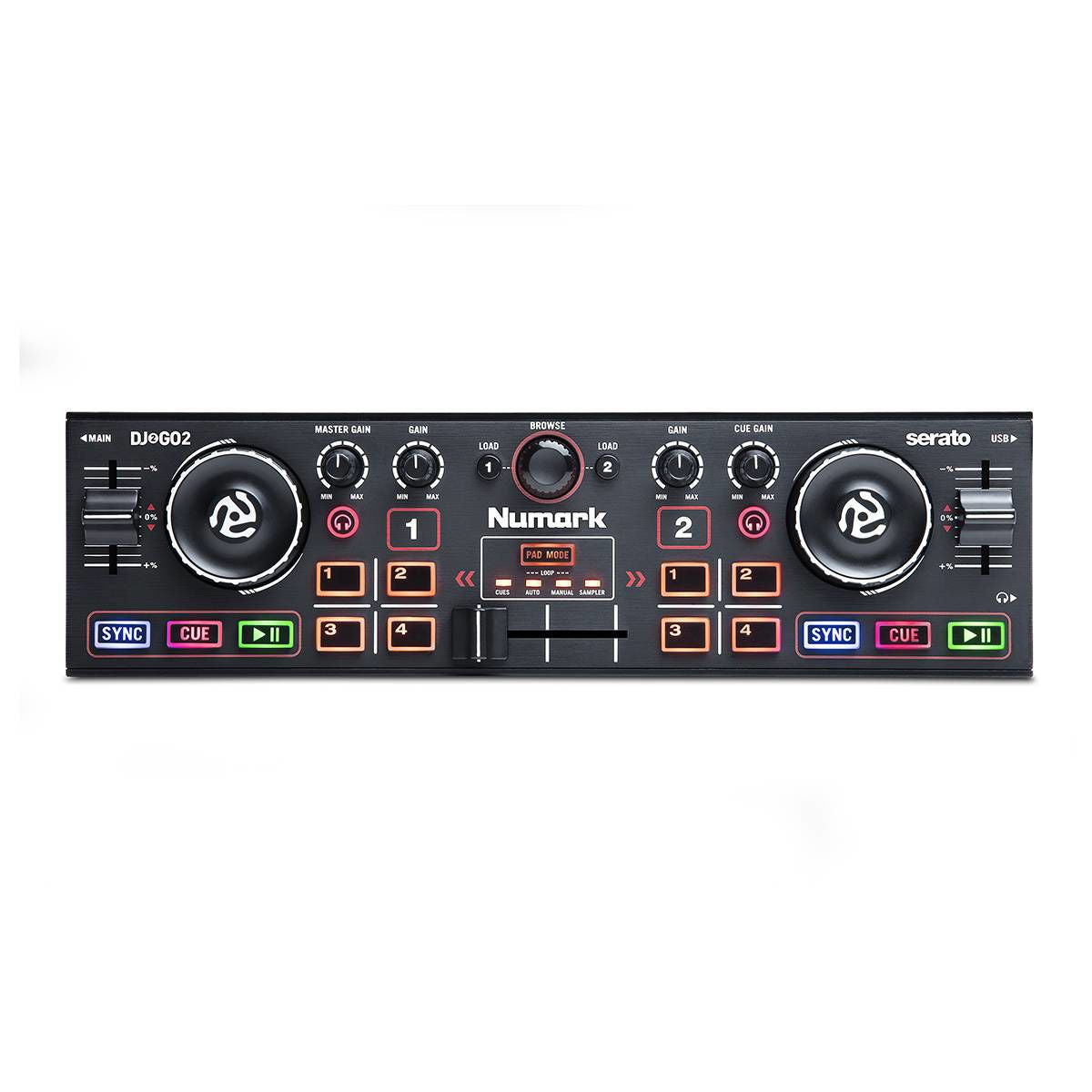 Numark DJ2GO2 Touch DJ Controller with Capacitive Touch Jog Wheels