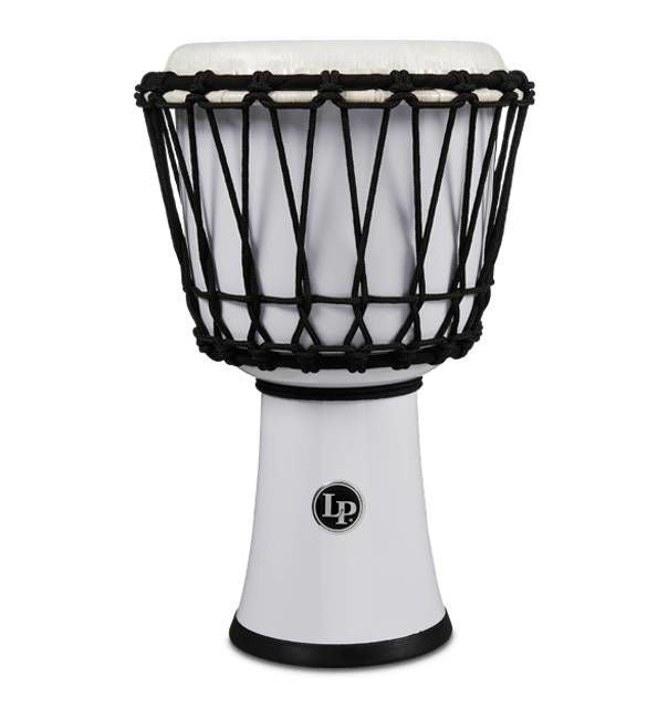 LP LP1607 7in Rope Tuned Circle Djembe with Perfect-Pitch Head in White